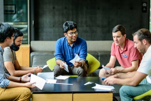 1st year students meeting their teams